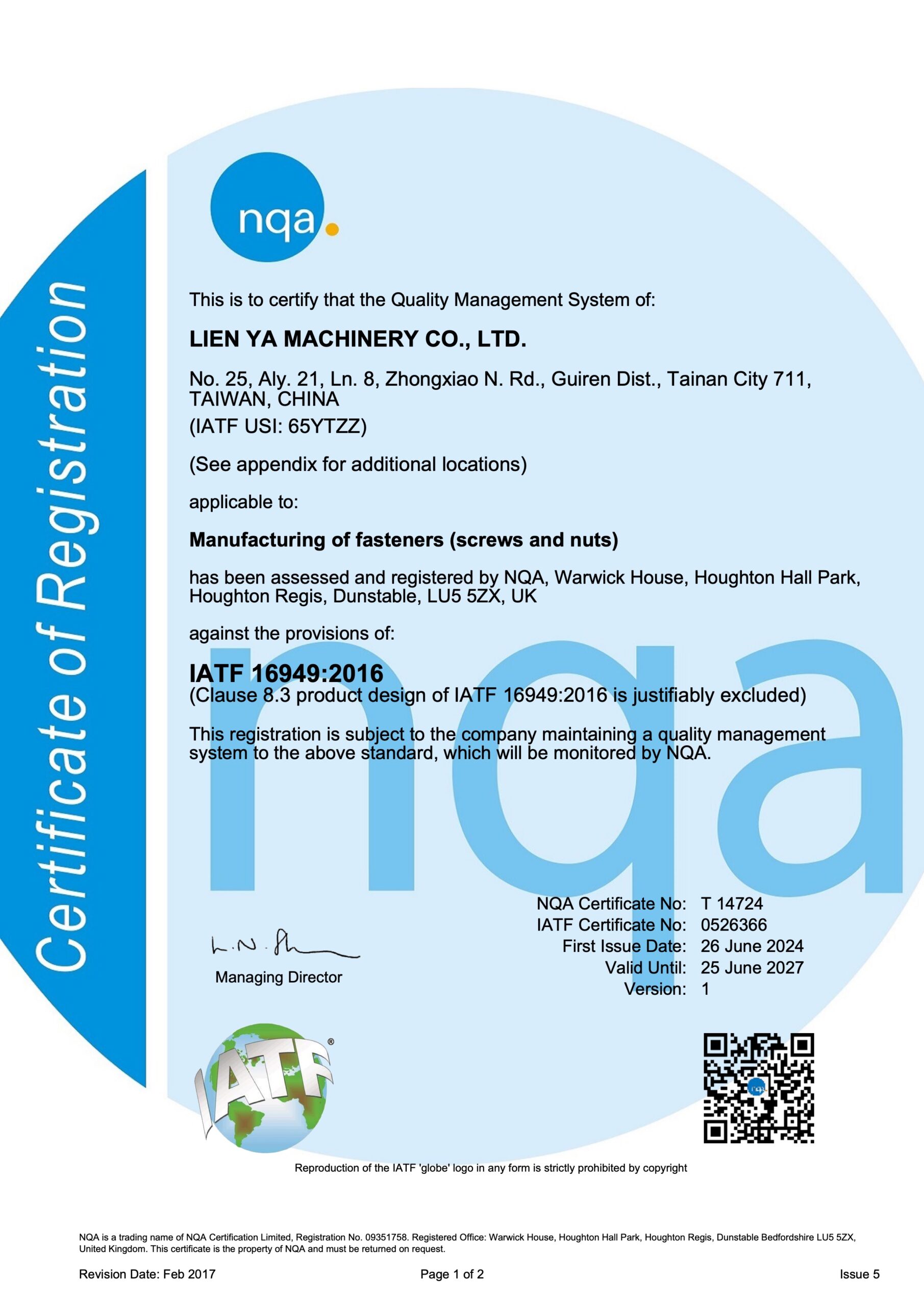 24-27 IATF16949：2016 cert